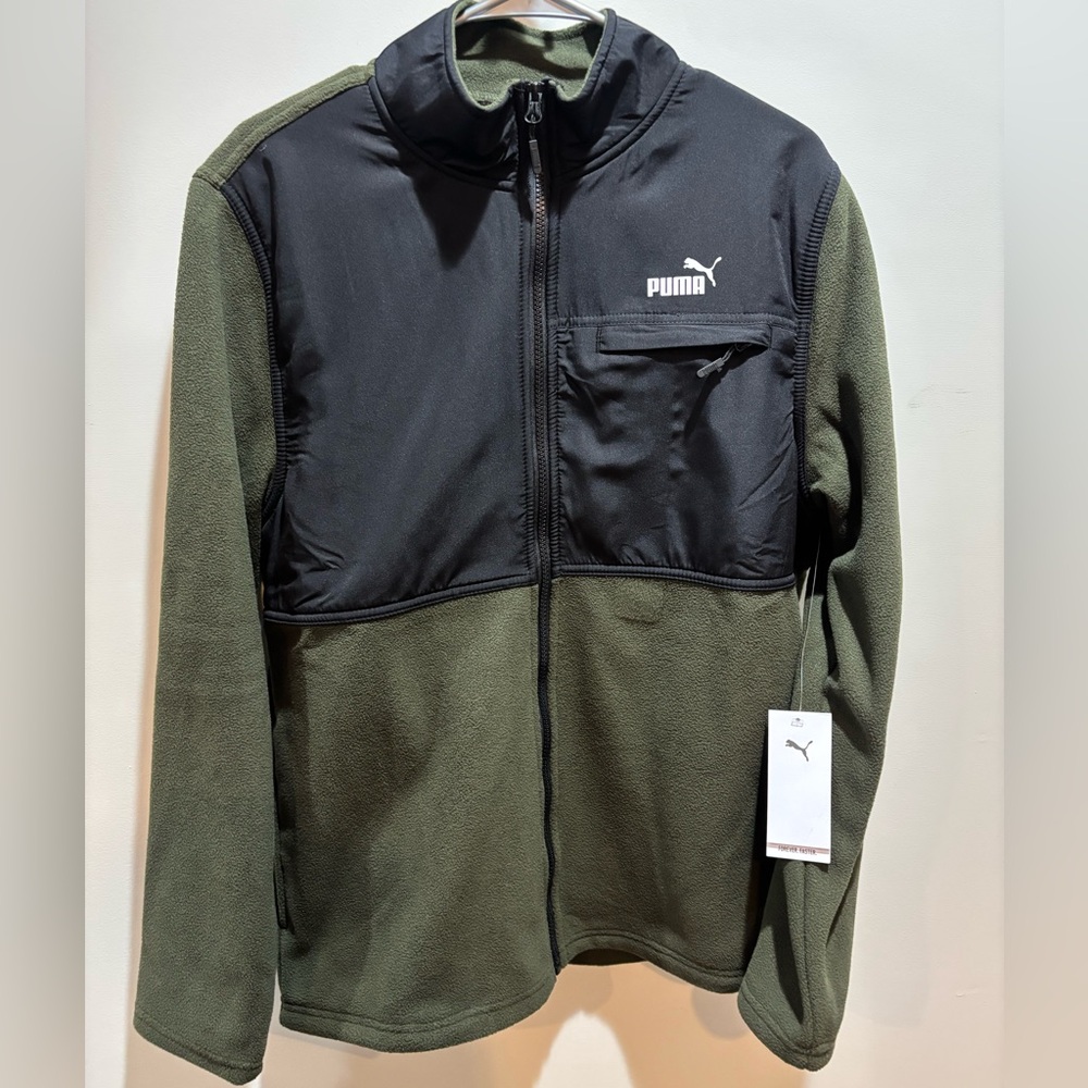 PUMA Men's Olive and Charcoal Performance Jacket